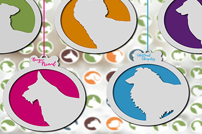 Σετ των 3 Intra απο ξύλο plywood 3mm-4mm πάχος - Δέσμη στολίδι για σκύλους , Dog Christmas Δίασταση 6x6 cm INTRAFABR-18816787