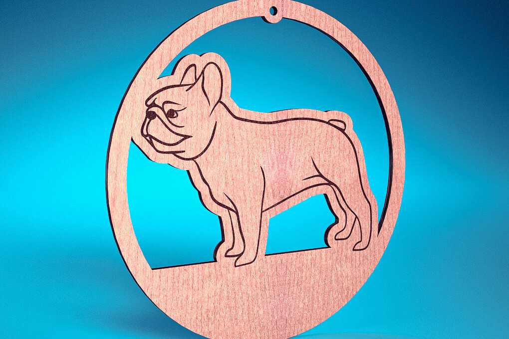 Σετ των 3 Intra απο ξύλο plywood 3mm-4mm πάχος - Στολίδι σκύλου με λέιζερ  | Λέιζερ σκύλου Δίασταση 6x6 cm INTRAFABR-72481800