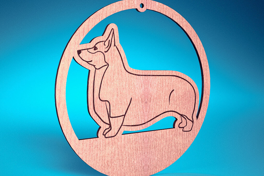 Σετ των 3 Intra απο ξύλο plywood 3mm-4mm πάχος - Στολίδι σκύλου με λέιζερ  | Λέιζερ σκύλου Δίασταση 6x6 cm INTRAFABR-72481880