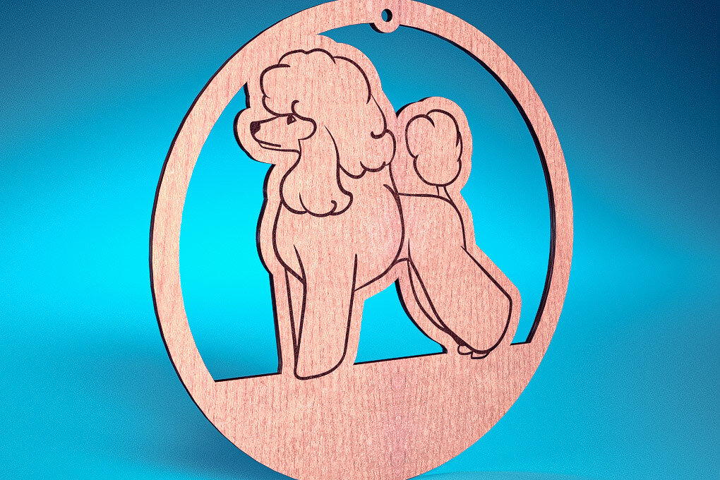 Σετ των 3 Intra απο ξύλο plywood 3mm-4mm πάχος - Στολίδι σκύλου με λέιζερ  | Λέιζερ σκύλου Δίασταση 6x6 cm INTRAFABR-72481959