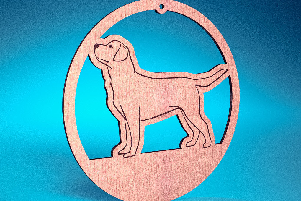 Σετ των 3 Intra απο ξύλο plywood 3mm-4mm πάχος - Στολίδι σκύλου με λέιζερ  | Λέιζερ σκύλου Δίασταση 6x6 cm INTRAFABR-72482133