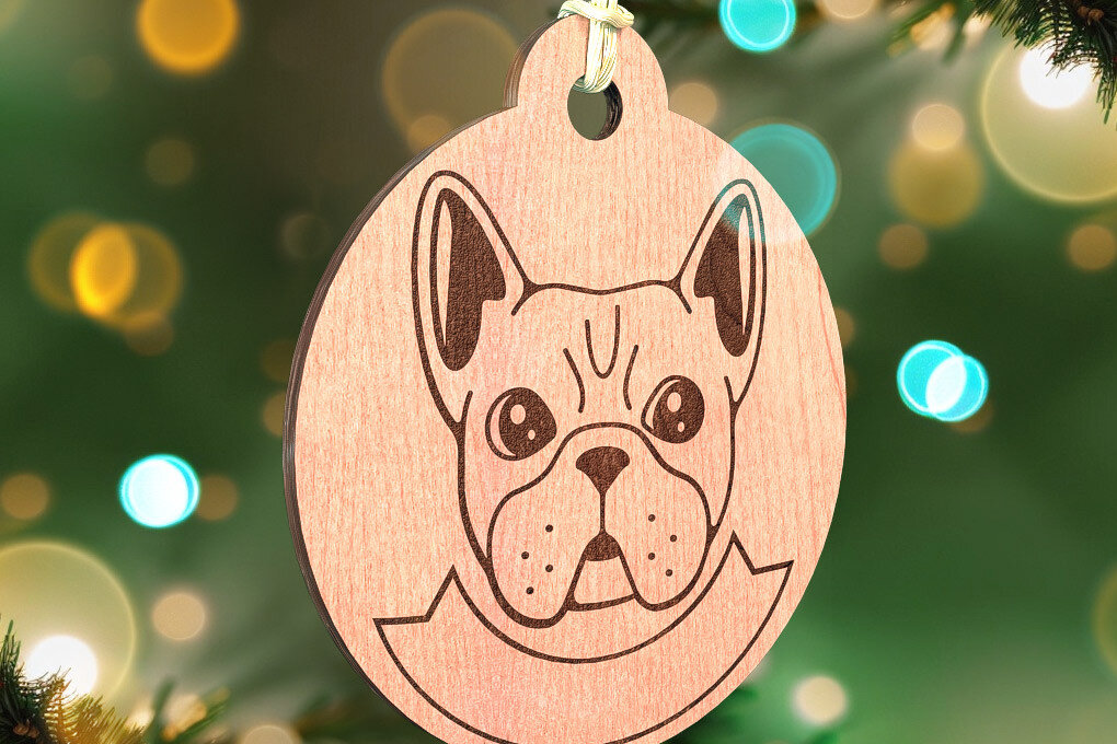 Σετ των 3 Intra απο ξύλο plywood 3mm-4mm πάχος - Στολίδι σκύλου με λέιζερ  | Λέιζερ σκύλου Δίασταση 6x6 cm INTRAFABR-72472750