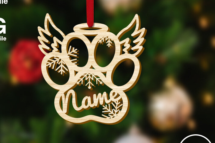 Σετ των 3 Intra απο ξύλο plywood 3mm-4mm πάχος - Διακόσμηση χριστουγεννιάτικου δέντρου με φτερά αγγέλου Paw Paw Δίασταση 5x4 cm INTRAFABR-76657891