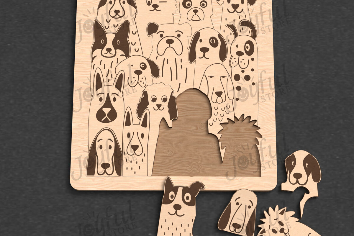 Intra απο ξύλο plywood 3mm-4mm πάχος - Dog Puzzle  | Ξύλινο παιχνίδι για παιδιά Δίασταση 30x20 cm INTRAFABR-122885915