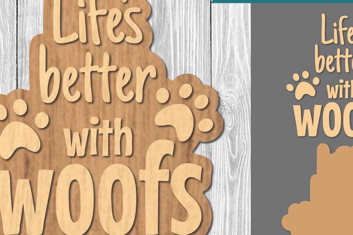 Σετ των 2 Intra απο ξύλο plywood 3mm-4mm πάχος - Διακόσμηση με λέιζερ αποσπάσματα για σκύλους  12 Δίασταση 20x20 cm INTRAFABR-106886532