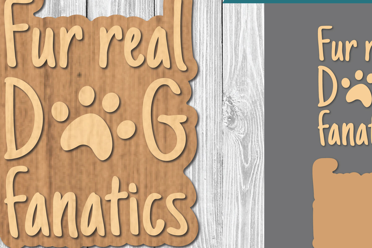 Σετ των 2 Intra απο ξύλο plywood 3mm-4mm πάχος - Διακόσμηση κοπής με λέιζερ αποσπάσματα σκύλου  7 Δίασταση 20x20 cm INTRAFABR-106886166