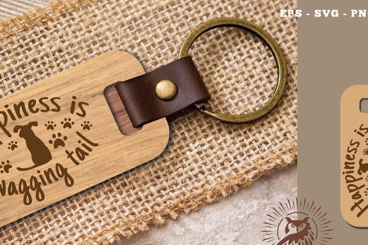 Σετ των 3 Intra απο ξύλο plywood 3mm-4mm πάχος - Μπρελόκ με λέιζερ Quotes Dog 6 Δίασταση 4x4 cm INTRAFABR-116154089