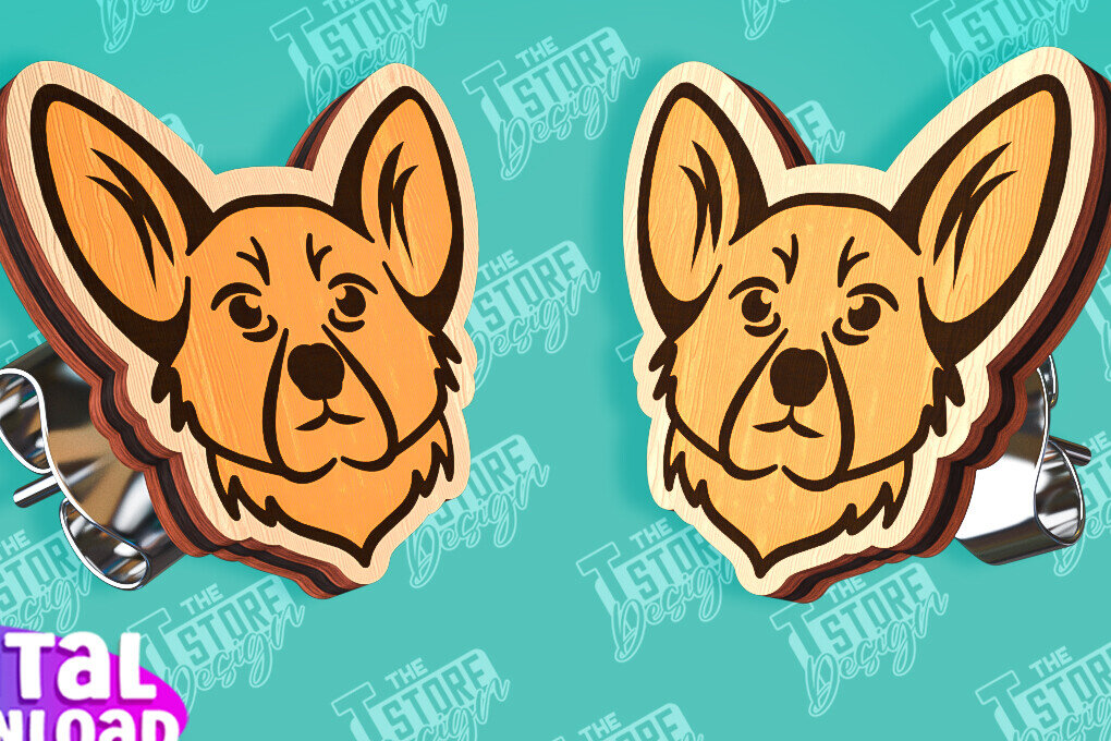 Σετ των 3 Intra απο ξύλο plywood 3mm-4mm πάχος - Πρότυπα κοπής με λέιζερ σκουλαρίκια με καρφιά σκύλου Δίασταση 3x3 cm INTRAFABR-96201239