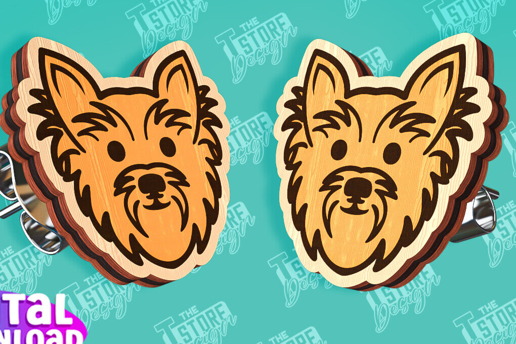 Σετ των 3 Intra απο ξύλο plywood 3mm-4mm πάχος - Πρότυπα κοπής με λέιζερ σκουλαρίκια με καρφιά σκύλου Δίασταση 3x3 cm INTRAFABR-96201247