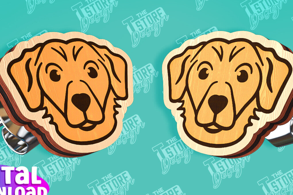 Σετ των 3 Intra απο ξύλο plywood 3mm-4mm πάχος - Πρότυπα κοπής με λέιζερ σκουλαρίκια με καρφιά σκύλου Δίασταση 3x3 cm INTRAFABR-96201251