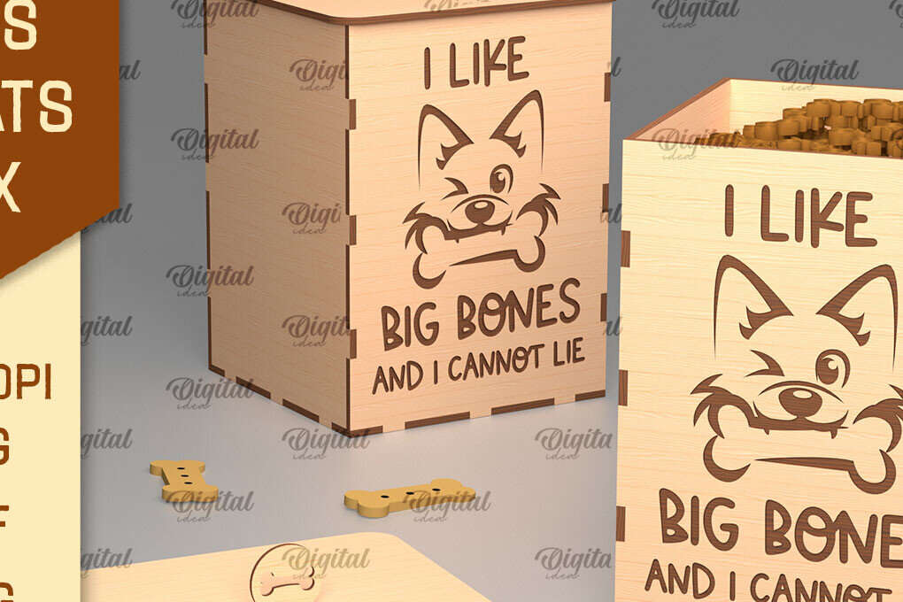 Intra απο ξύλο plywood 3mm-4mm πάχος - Dog Treats Box LaserCut. Storage Box  Δίασταση 30x20 cm INTRAFABR-98653029