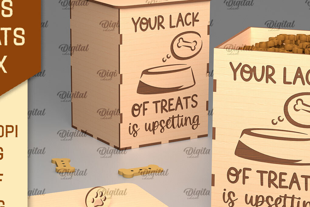 Intra απο ξύλο plywood 3mm-4mm πάχος - Dog Treats Box LaserCut. Storage Box  Δίασταση 30x20 cm INTRAFABR-98653183