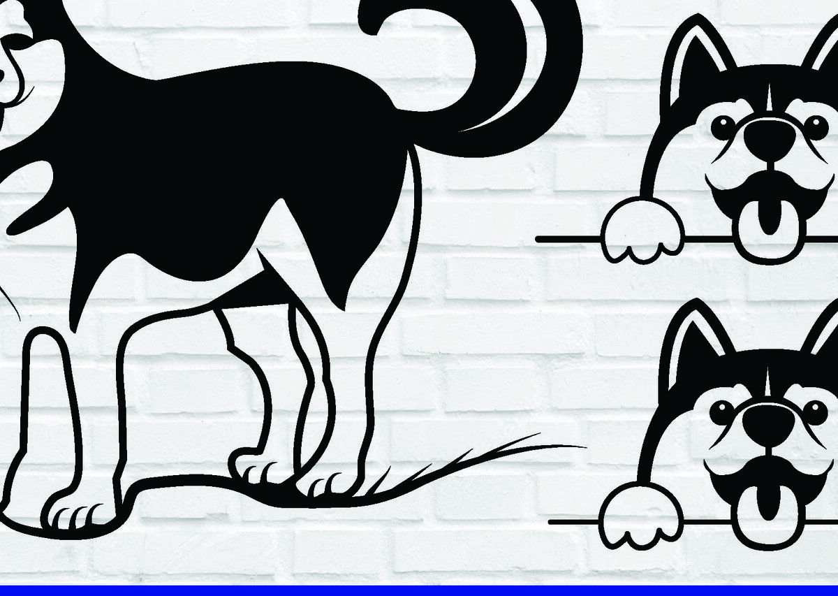 Intra απο ξύλο plywood 3mm-4mm πάχος - Διανυσματικό  τέχνης τοίχου σκύλου για  Δίασταση 40x50 cm INTRAFABR-76878455