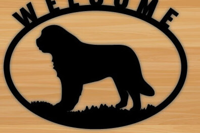 Intra απο ξύλο plywood 3mm-4mm πάχος - Τέχνη τοίχου με  κοπής με λέιζερ καλωσορίσματος σκύλου Δίασταση 40x50 cm INTRAFABR-70702715