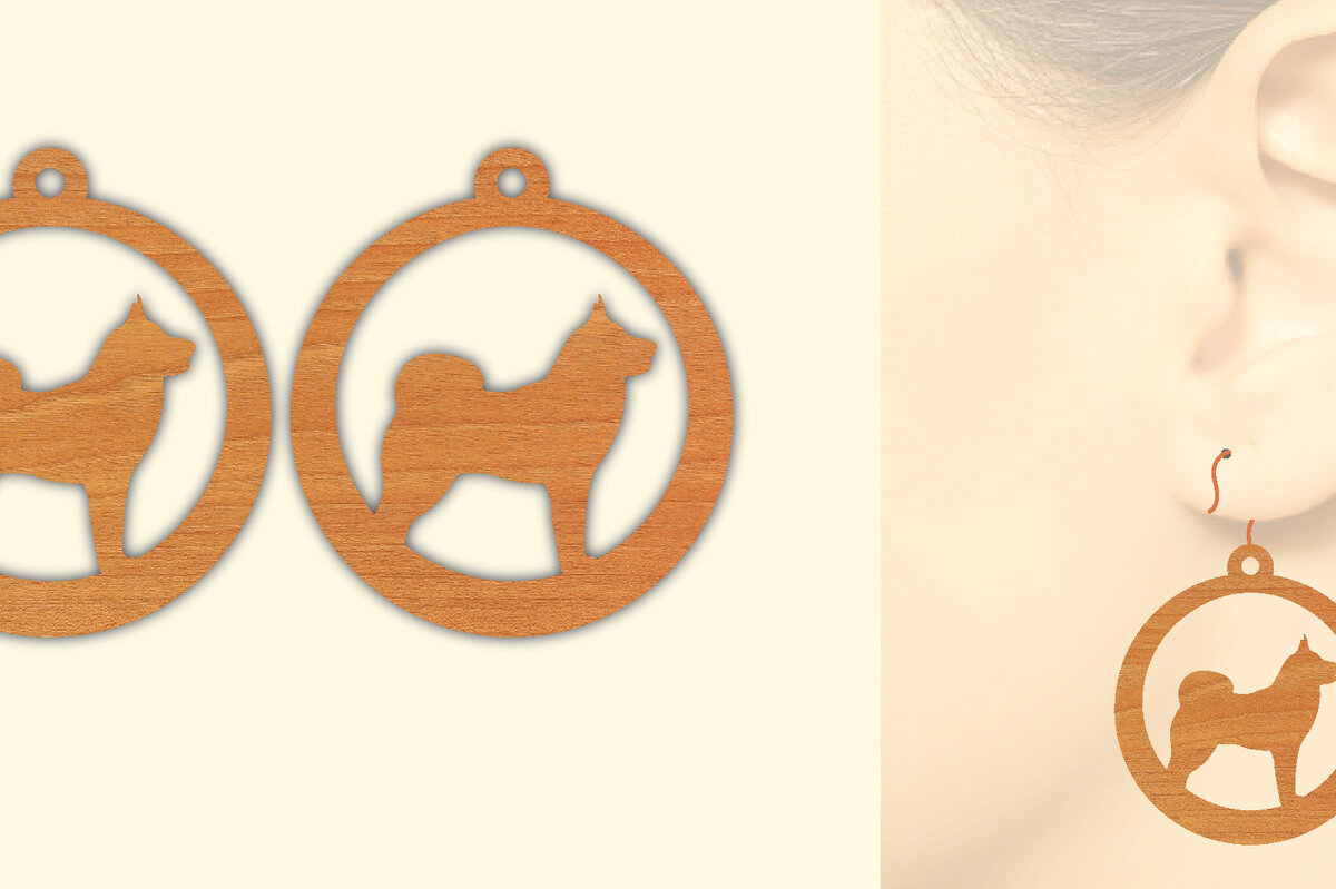 Σετ των 3 Intra απο ξύλο plywood 3mm-4mm πάχος - Ξύλινα σκουλαρίκια με λέιζερ  Δίασταση 3x3 cm INTRAFABR-65586172