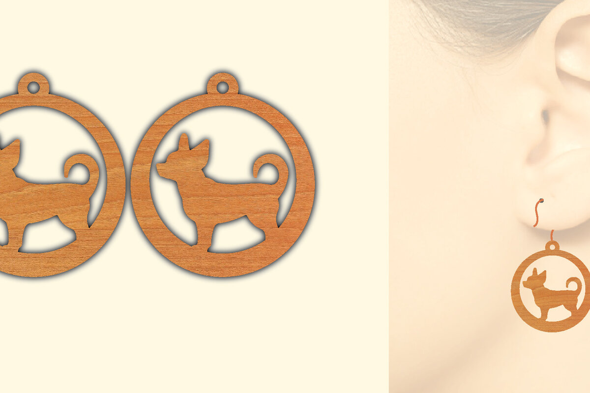 Σετ των 3 Intra απο ξύλο plywood 3mm-4mm πάχος - Ξύλινα σκουλαρίκια με λέιζερ  Δίασταση 3x3 cm INTRAFABR-65586230