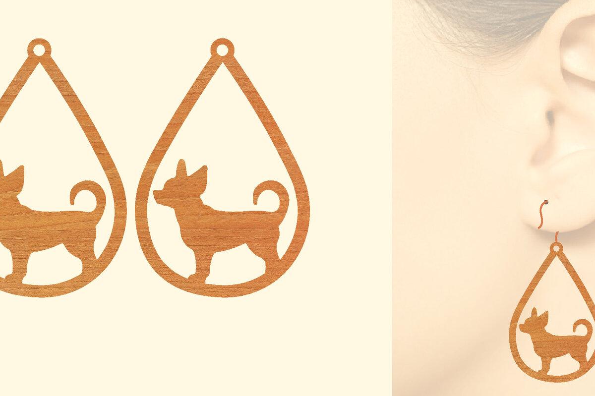 Σετ των 3 Intra απο ξύλο plywood 3mm-4mm πάχος - Ξύλινα σκουλαρίκια με λέιζερ  Δίασταση 3x3 cm INTRAFABR-65586068