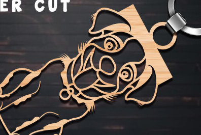 Σετ των 3 Intra απο ξύλο plywood 3mm-4mm πάχος - Ξύλινα μπρελόκ για σκύλους με λέιζερ  Δίασταση 4x4 cm INTRAFABR-98539760