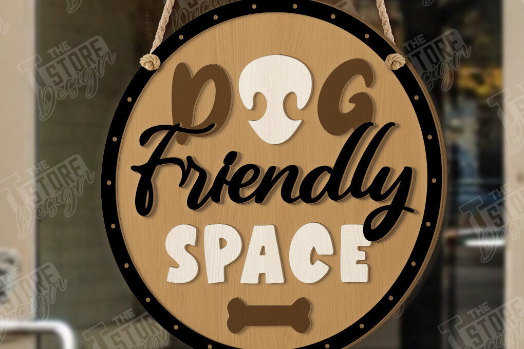 Intra απο ξύλο plywood 3mm-4mm πάχος - Σκύλοι Καλωσορίζουν Άτομα Ανεκτά Σήμα | CNC Δίασταση 30x20 cm INTRAFABR-123038935