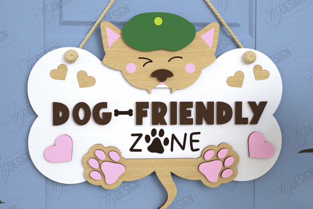 Intra απο ξύλο plywood 3mm-4mm πάχος - Σκύλοι Καλωσορίζουν Άτομα Ανεκτά Σήμα | CNC Δίασταση 30x20 cm INTRAFABR-118750213