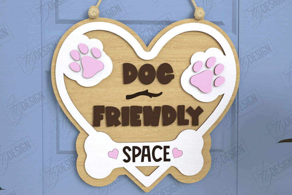 Intra απο ξύλο plywood 3mm-4mm πάχος - Σκύλοι Καλωσορίζουν Άτομα Ανεκτά Σήμα | CNC Δίασταση 30x20 cm INTRAFABR-118750222