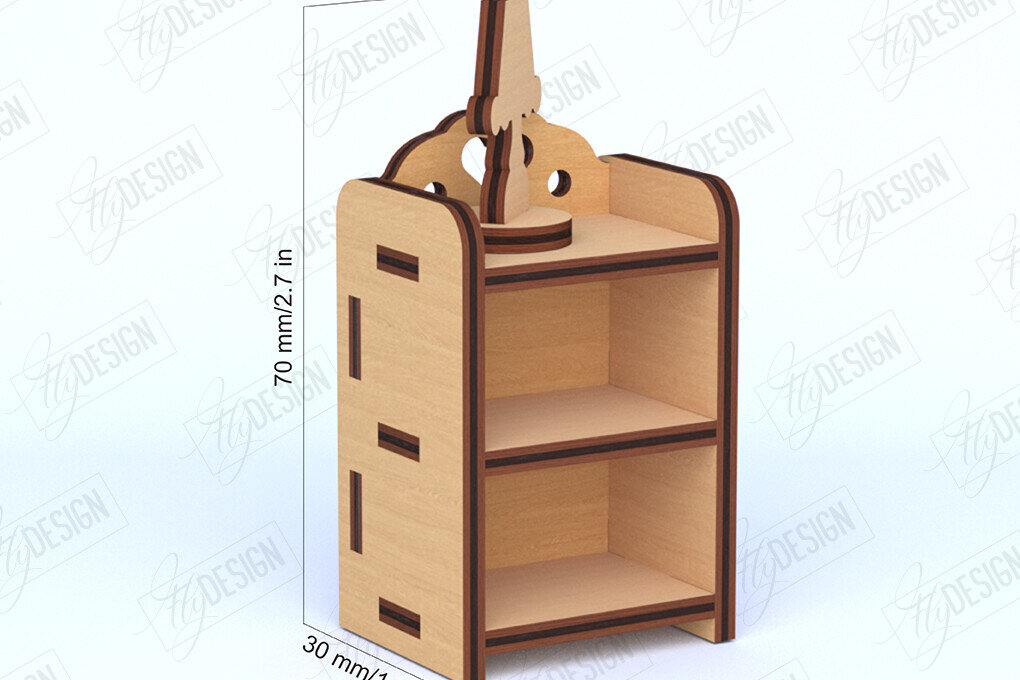 Σετ των 2 Intra απο ξύλο plywood 3mm-4mm πάχος - Έπιπλα Κουκλόσπιτου | Κομοδίνο κούκλα Δίασταση 20x20 cm INTRAFABR-119537705