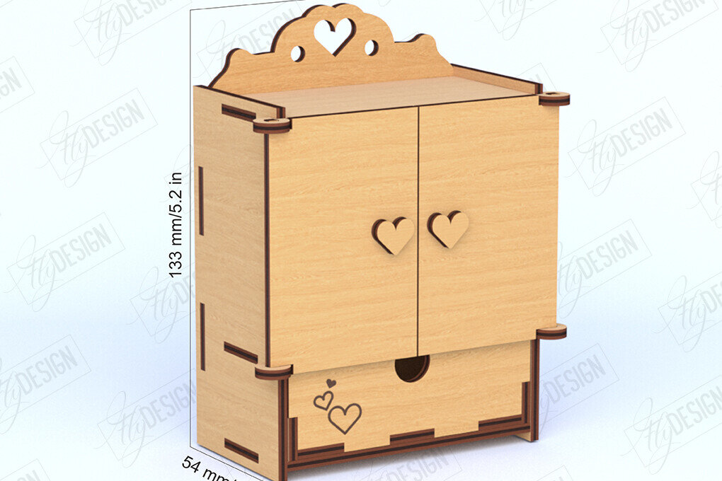 Σετ των 2 Intra απο ξύλο plywood 3mm-4mm πάχος - Έπιπλα Κουκλόσπιτου | Ντουλάπα κούκλας | CNC Δίασταση 20x20 cm INTRAFABR-119537729