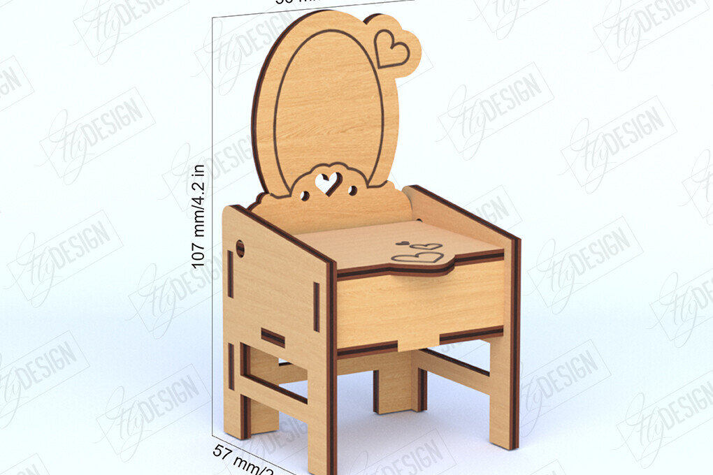 Σετ των 2 Intra απο ξύλο plywood 3mm-4mm πάχος - Έπιπλα Κουκλόσπιτου |Τραπέζι κούκλας Δίασταση 20x20 cm INTRAFABR-119537747