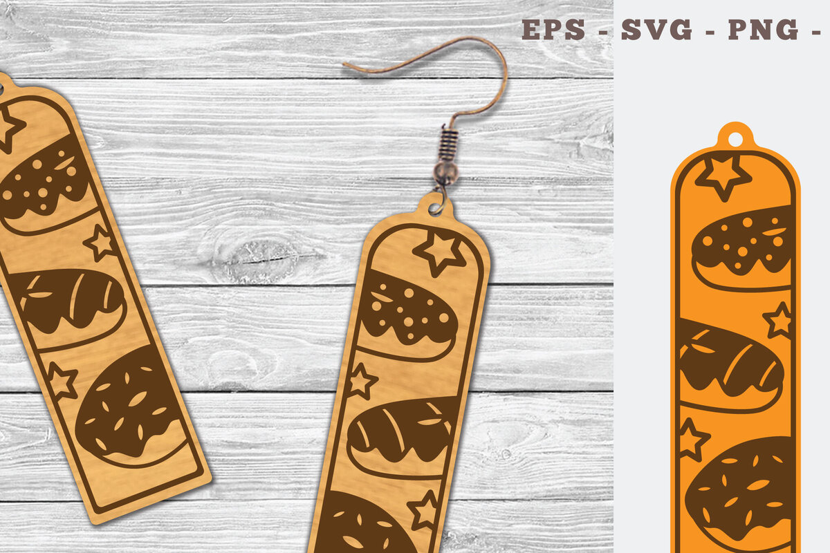 Σετ των 3 Intra απο ξύλο plywood 3mm-4mm πάχος - Σκουλαρίκια κομμένα με λέιζερ ντόνατ  Δίασταση 3x3 cm INTRAFABR-103062291