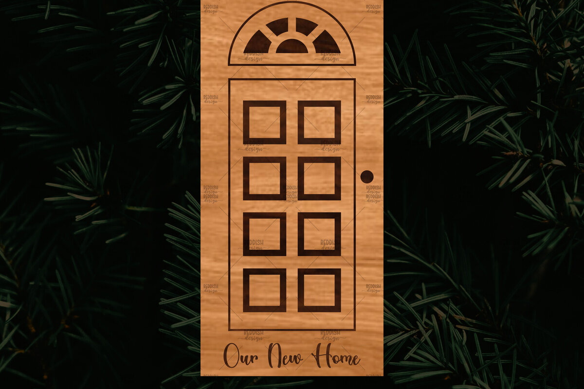 Σετ των 3 Intra απο ξύλο plywood 3mm-4mm πάχος - Χριστουγεννιάτικο στολίδι πόρτας  Δίασταση 6x6 cm INTRAFABR-109681609