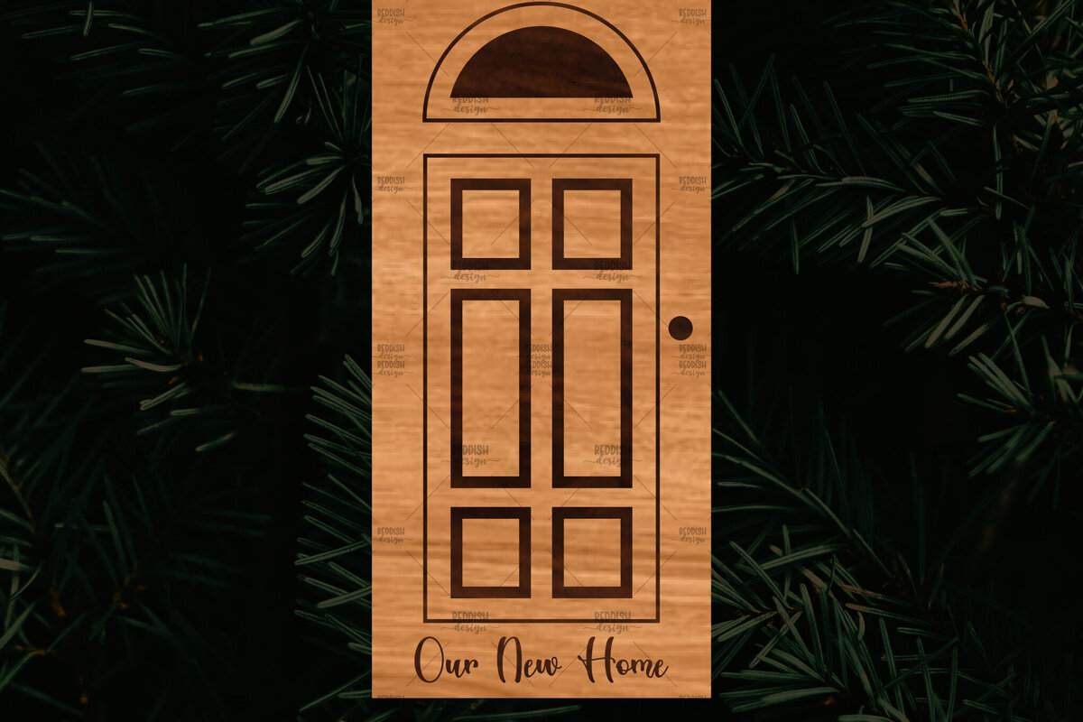 Σετ των 3 Intra απο ξύλο plywood 3mm-4mm πάχος - Χριστουγεννιάτικο στολίδι πόρτας  Δίασταση 6x6 cm INTRAFABR-109681780