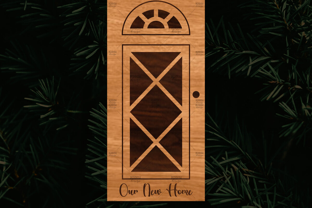 Σετ των 3 Intra απο ξύλο plywood 3mm-4mm πάχος - Χριστουγεννιάτικο στολίδι πόρτας  Δίασταση 6x6 cm INTRAFABR-109681824