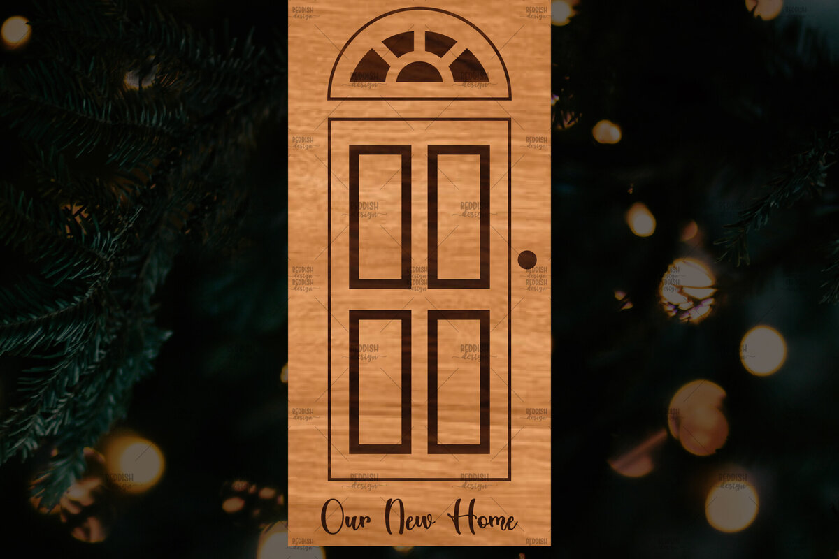 Σετ των 3 Intra απο ξύλο plywood 3mm-4mm πάχος - Χριστουγεννιάτικο στολίδι πόρτας  Δίασταση 6x6 cm INTRAFABR-109681580