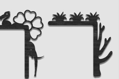 Intra απο ξύλο plywood 3mm-4mm πάχος - Γωνιακή πόρτα  Cut Laser Δίασταση 40x50 cm INTRAFABR-69865429