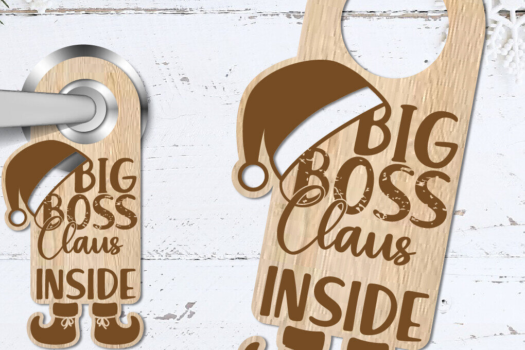 Σετ των 3 Intra απο ξύλο plywood 3mm-4mm πάχος - Κρεμάστρα πόρτας | Χριστουγεννιάτικο λέιζερ Δίασταση 1x10 cm INTRAFABR-80842322