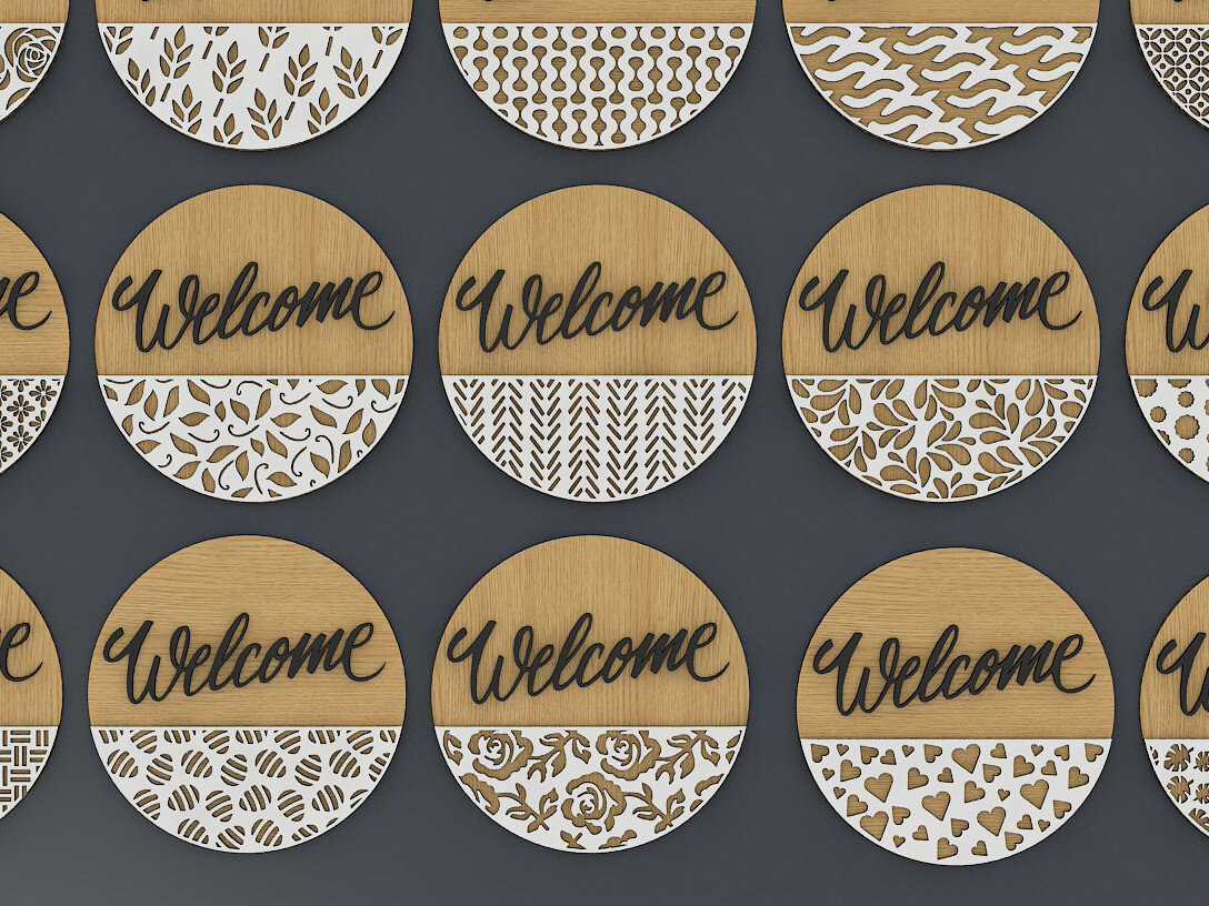 Intra απο ξύλο plywood 3mm-4mm πάχος - Αρχεία  με μοτίβο λέιζερ πινακίδας πόρτας 264 Δίασταση 30x20 cm INTRAFABR-53992578