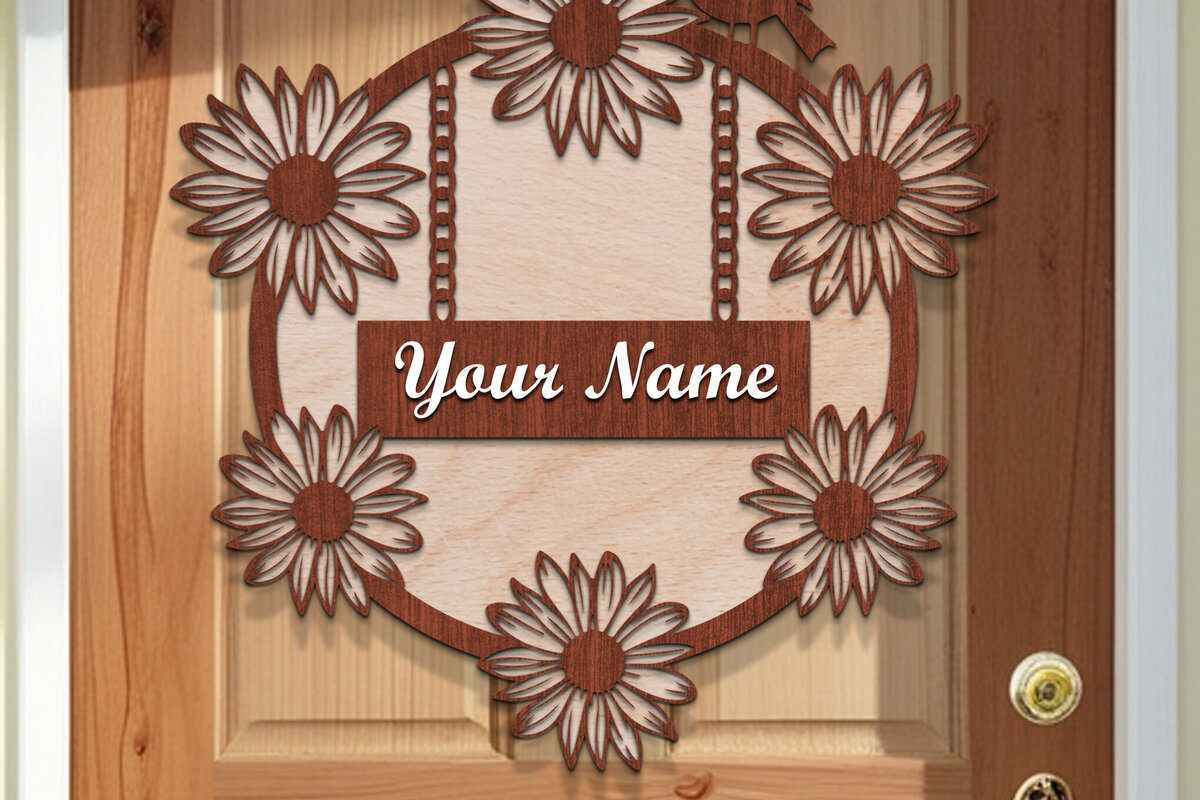 Intra απο ξύλο plywood 3mm-4mm πάχος - Ξύλινα στεφάνια πόρτας Σήμα κοπής με λέιζερ  Δίασταση 30x20 cm INTRAFABR-119241758