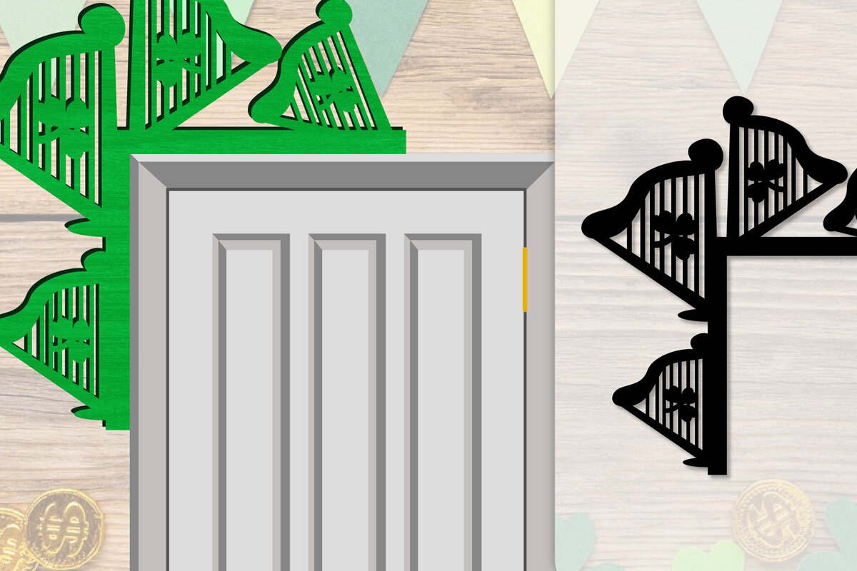 Σετ των 2 Intra απο ξύλο plywood 3mm-4mm πάχος - Dorr Corner St Patrick's Day Lasercut Δίασταση 20x20 cm INTRAFABR-117784931