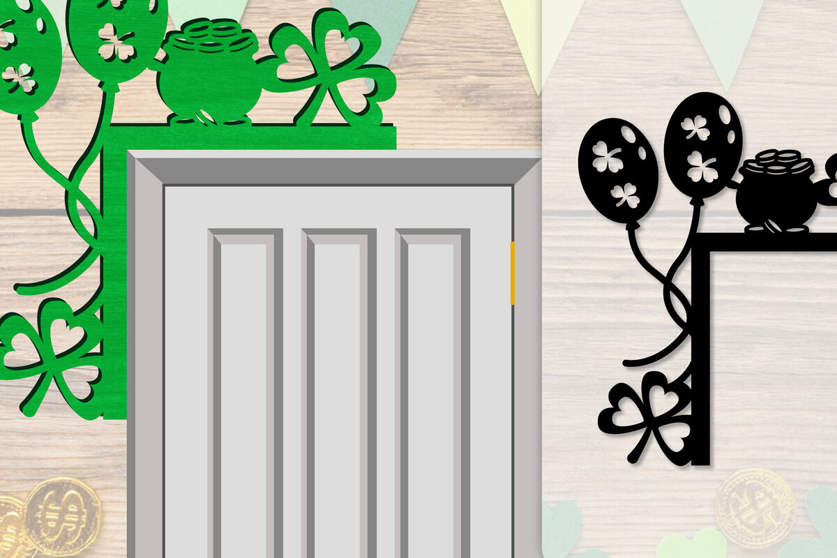 Σετ των 2 Intra απο ξύλο plywood 3mm-4mm πάχος - Dorr Corner St Patrick's Day Lasercut Δίασταση 20x20 cm INTRAFABR-117784946