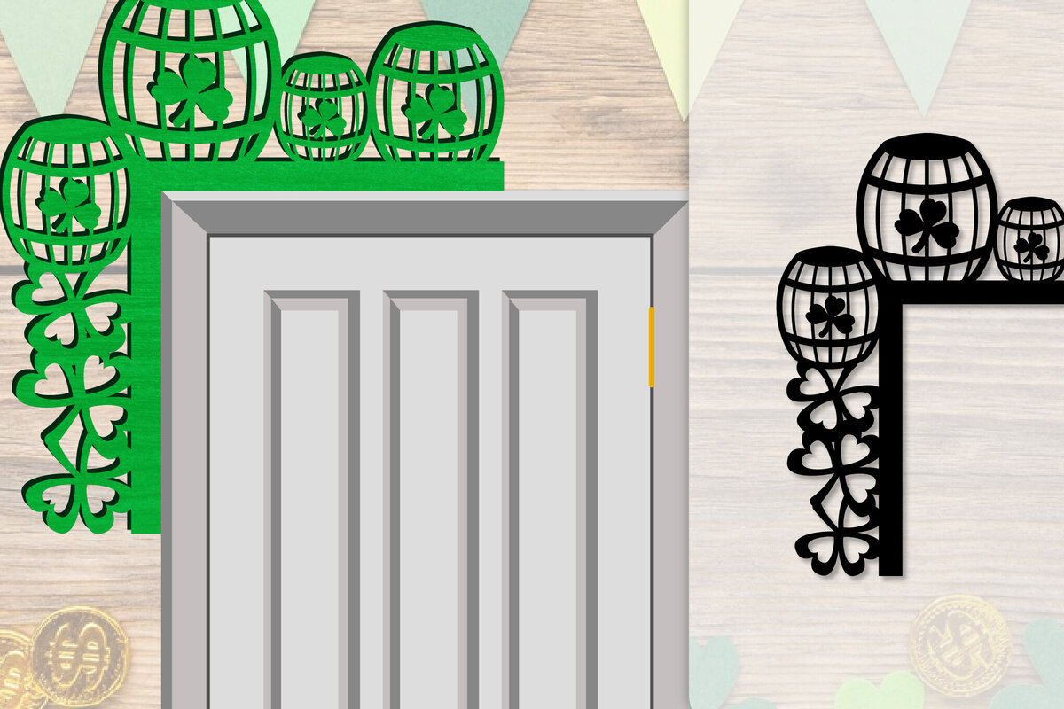 Σετ των 2 Intra απο ξύλο plywood 3mm-4mm πάχος - Dorr Corner St Patrick's Day Lasercut Δίασταση 20x20 cm INTRAFABR-117784950