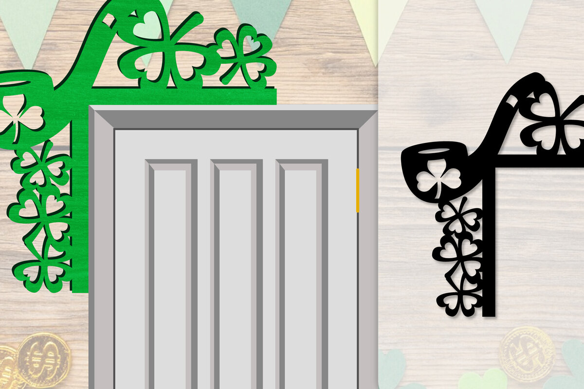 Σετ των 2 Intra απο ξύλο plywood 3mm-4mm πάχος - Dorr Corner St Patrick's Day Lasercut Δίασταση 20x20 cm INTRAFABR-117784953