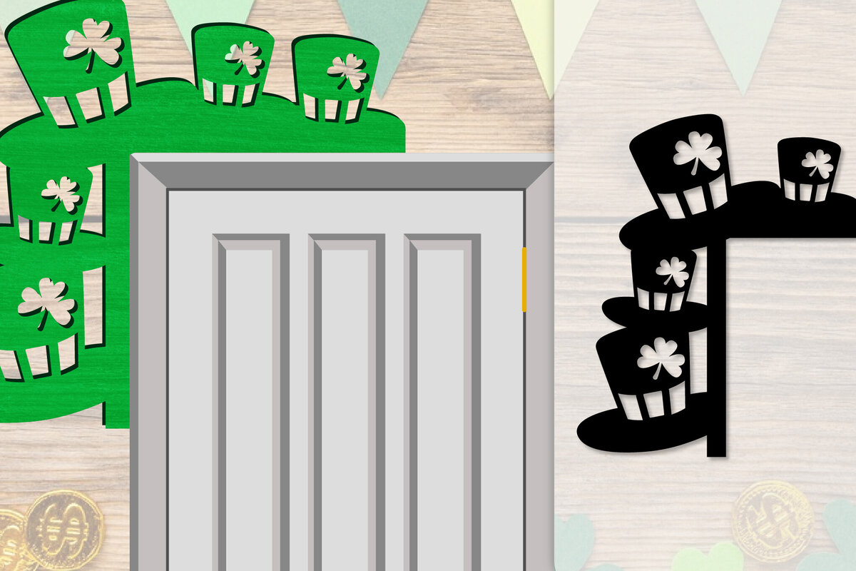 Σετ των 2 Intra απο ξύλο plywood 3mm-4mm πάχος - Dorr Corner St Patrick's Day Lasercut Δίασταση 20x20 cm INTRAFABR-117784894