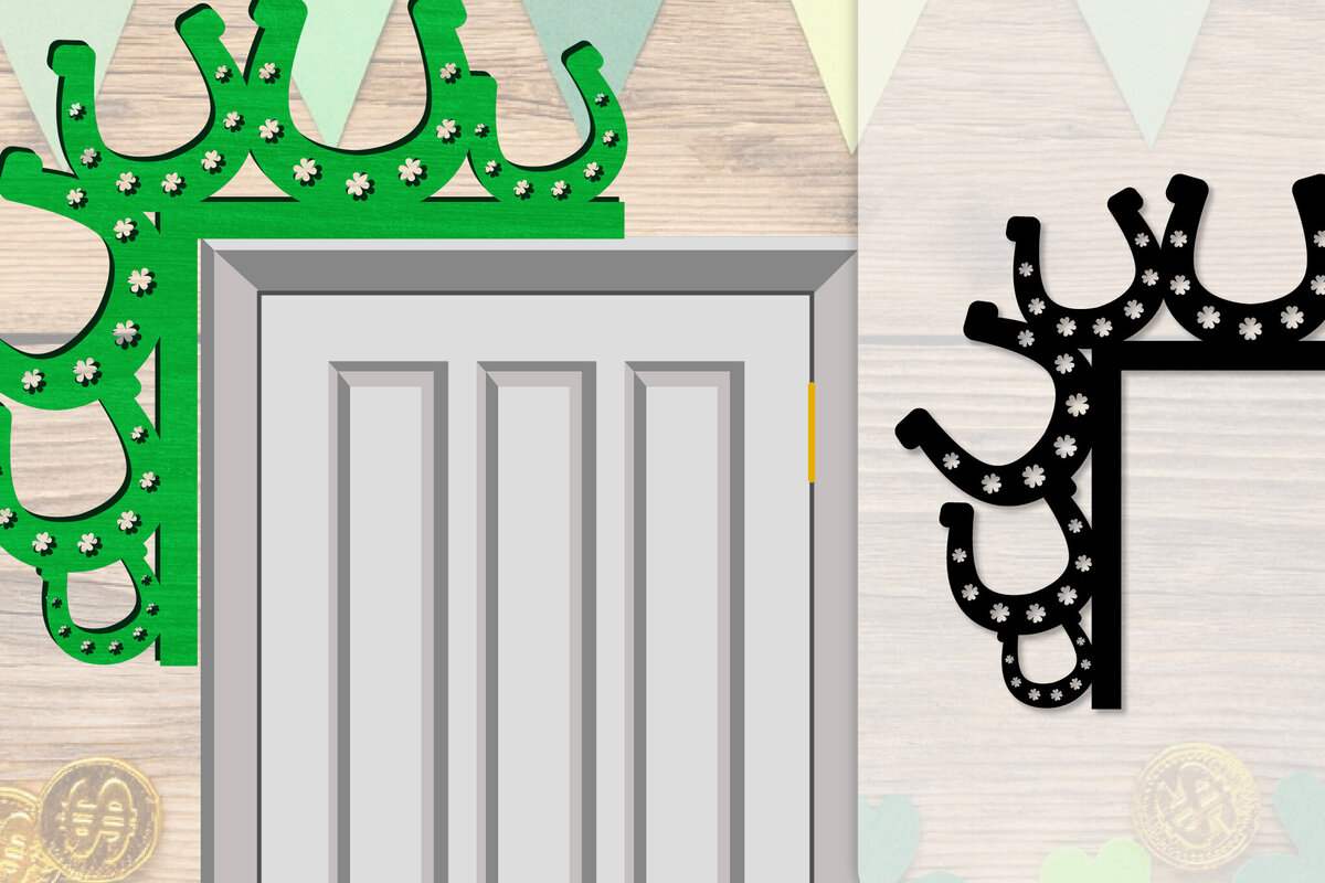 Σετ των 2 Intra απο ξύλο plywood 3mm-4mm πάχος - Dorr Corner St Patrick's Day Lasercut Δίασταση 20x20 cm INTRAFABR-117784898