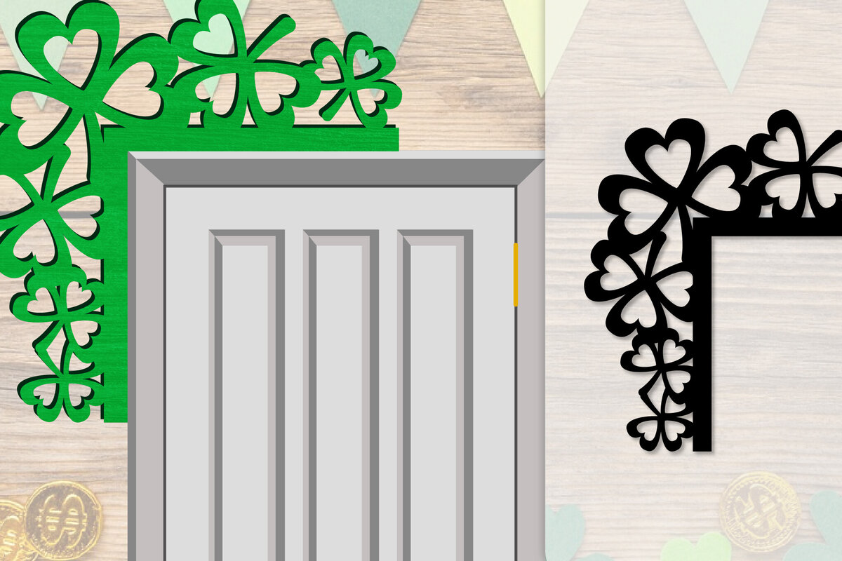 Σετ των 2 Intra απο ξύλο plywood 3mm-4mm πάχος - Dorr Corner St Patrick's Day Lasercut Δίασταση 20x20 cm INTRAFABR-117784908