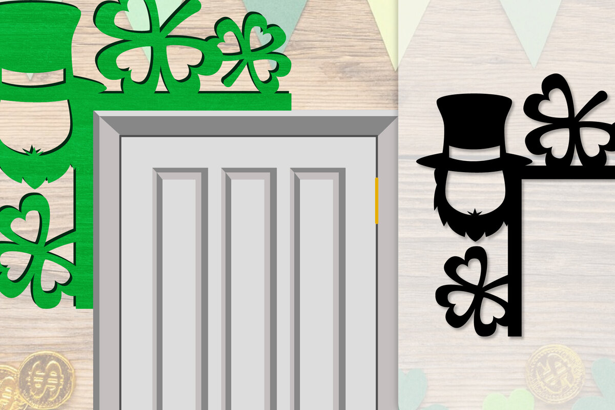 Σετ των 2 Intra απο ξύλο plywood 3mm-4mm πάχος - Dorr Corner St Patrick's Day Lasercut Δίασταση 20x20 cm INTRAFABR-117784925