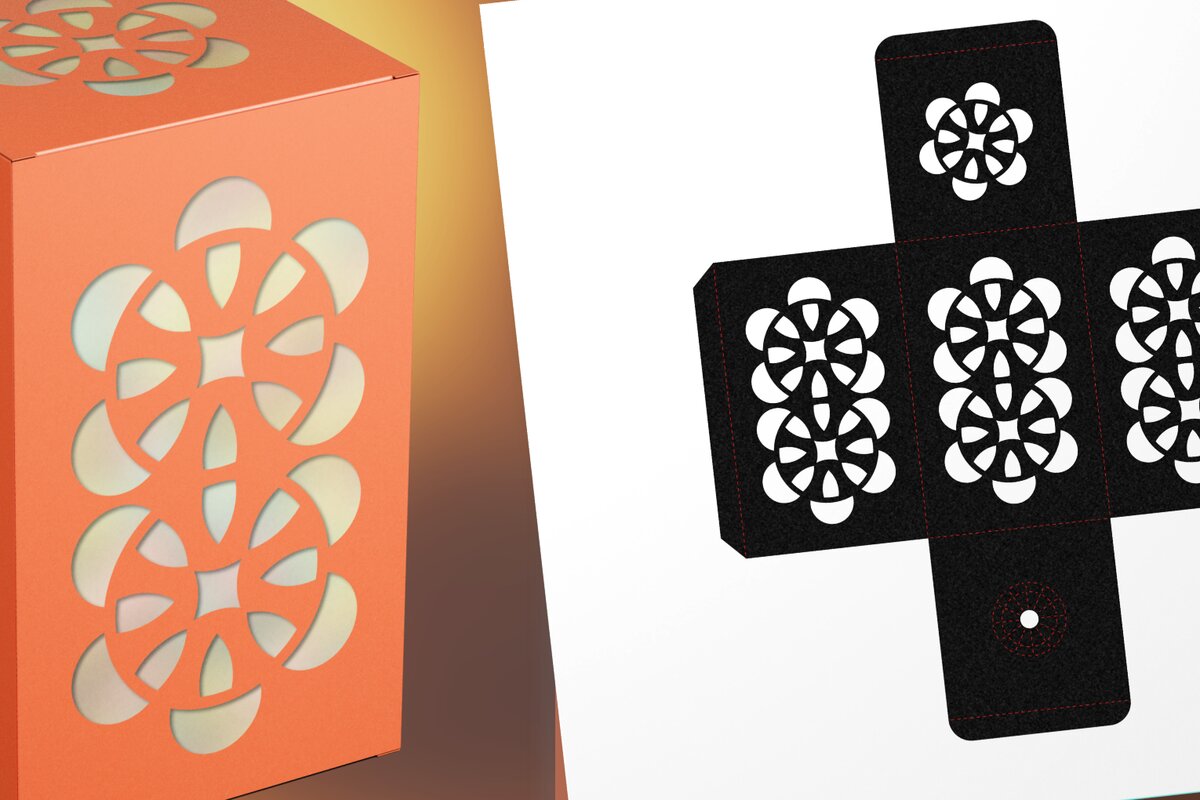 Σετ των 3 Intra απο ξύλο plywood 3mm-4mm πάχος - Double Rose 1 Tea Light Lantern  Δίασταση 9x3 cm INTRAFABR-108031284