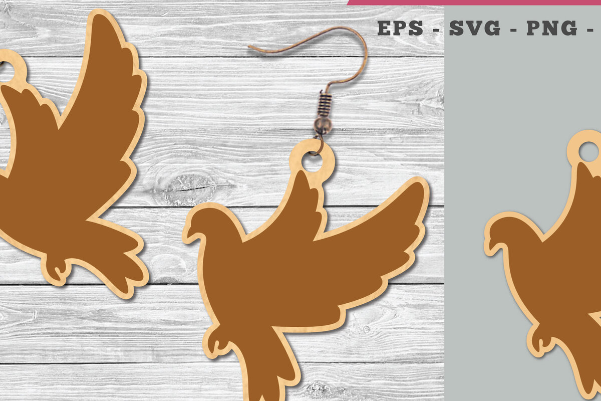 Σετ των 3 Intra απο ξύλο plywood 3mm-4mm πάχος - Σκουλαρίκια Dove Cut Laser  Δίασταση 3x3 cm INTRAFABR-106400840