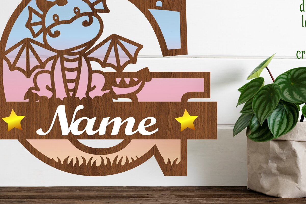 Intra απο ξύλο plywood 3mm-4mm πάχος - Δράκος κεφαλαίο μονόγραμμα Γράμμα G  Αποκοπή Δίασταση 30x20 cm INTRAFABR-75363646