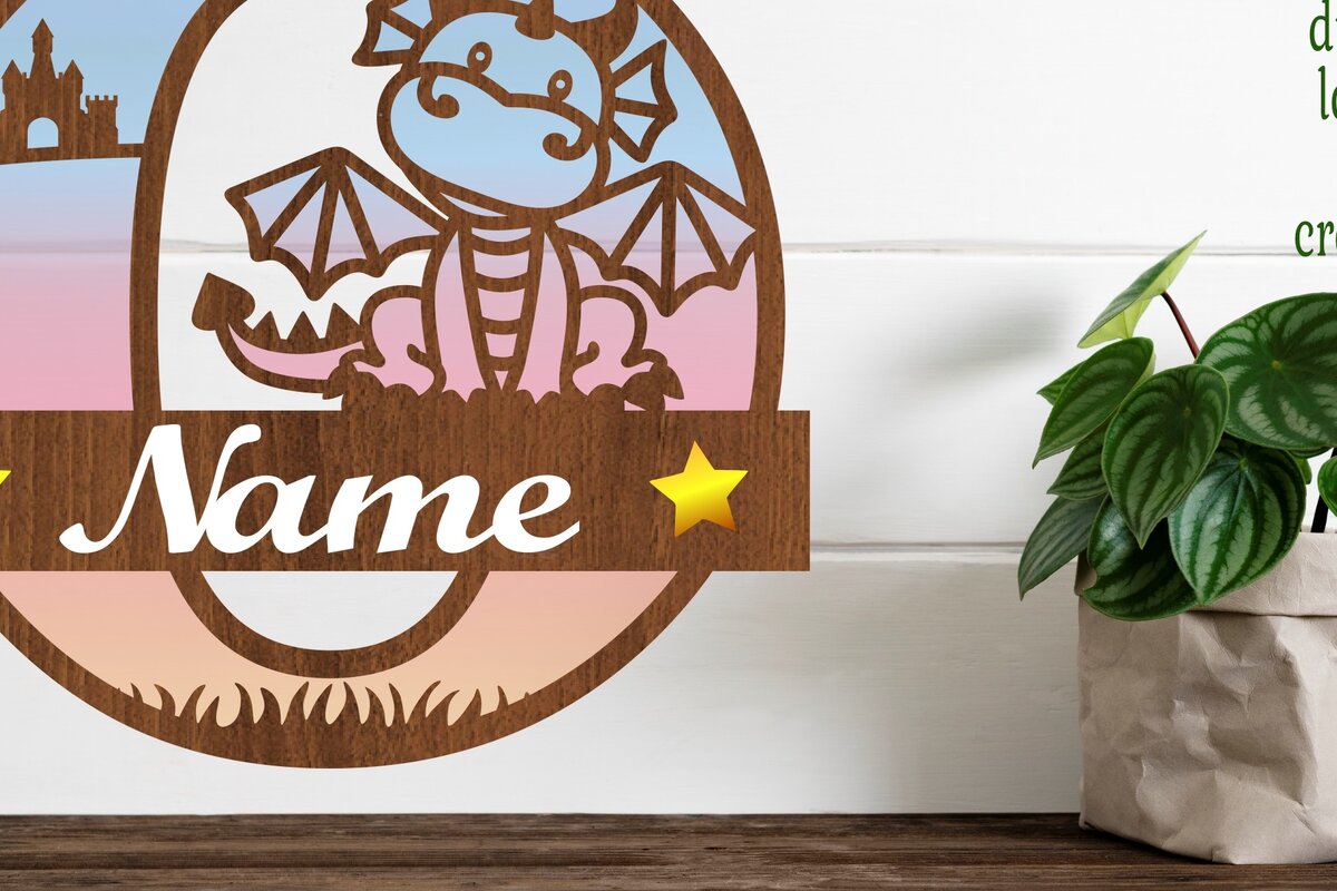 Intra απο ξύλο plywood 3mm-4mm πάχος - Μονόγραμμα με κεφαλαίο Dragon Letter O  Cut Δίασταση 30x20 cm INTRAFABR-75363786