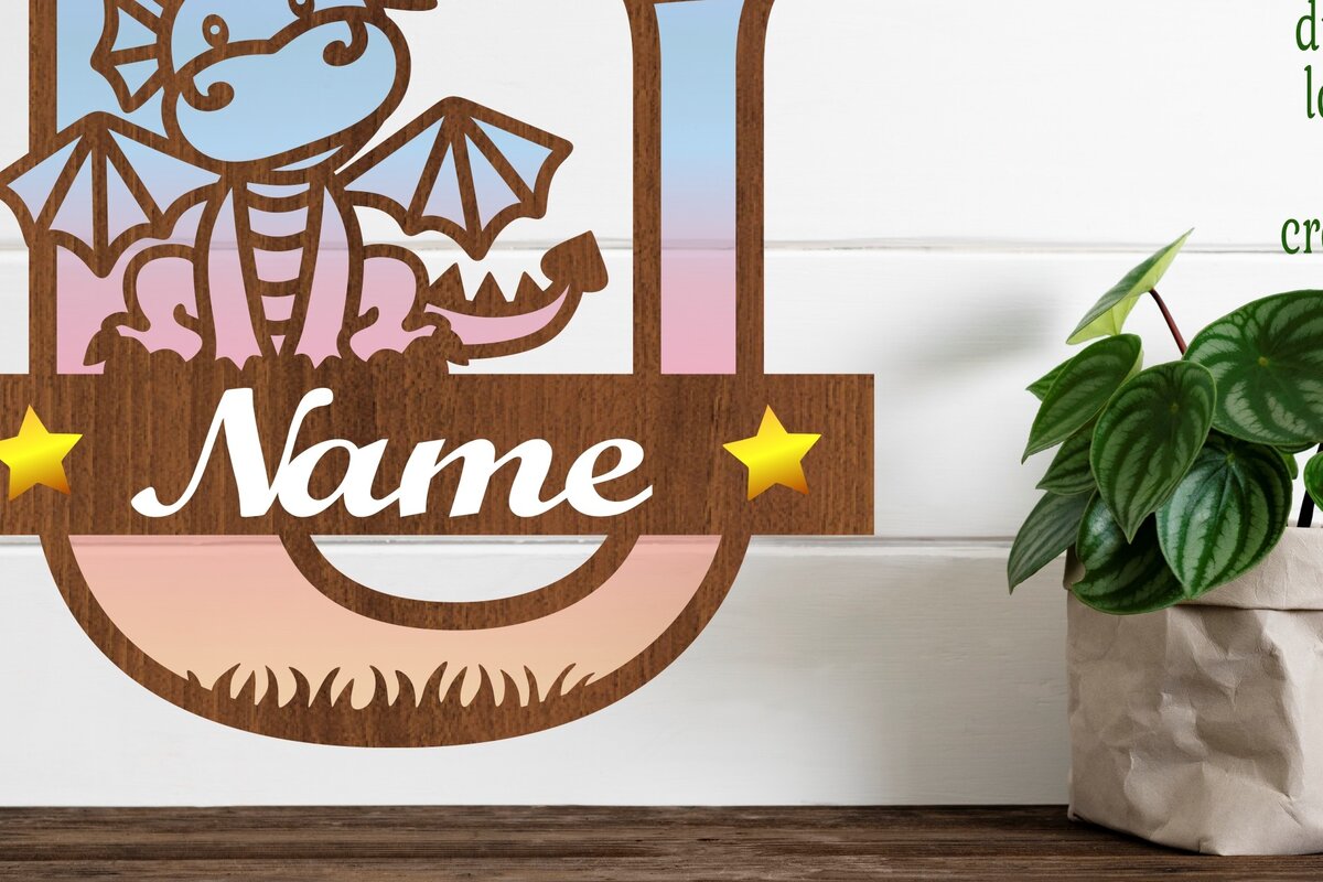 Intra απο ξύλο plywood 3mm-4mm πάχος - Δράκος κεφαλαίο μονόγραμμα Letter U  Cut Δίασταση 30x20 cm INTRAFABR-75363930